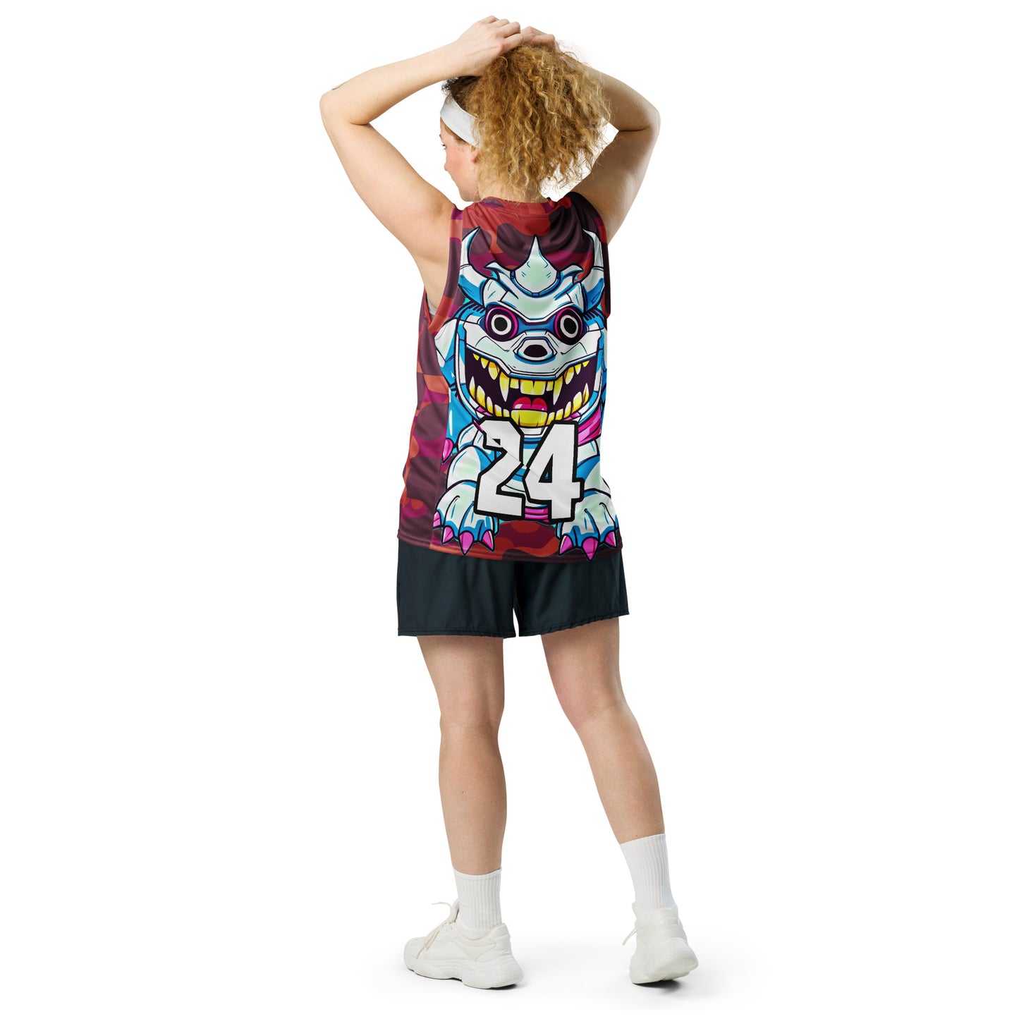 Kind Claw - Recycled unisex basketball jersey - Inferno Camo Colorway