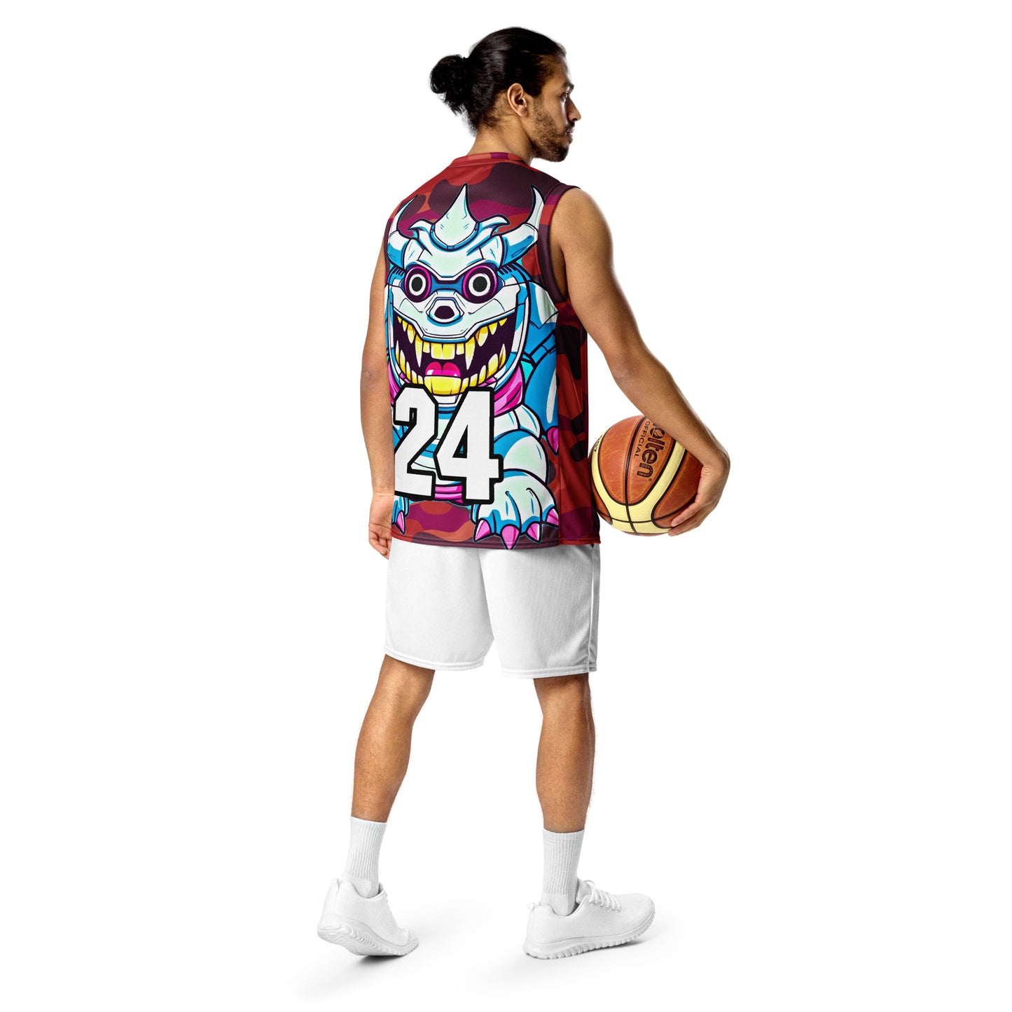 Kind Claw - Recycled unisex basketball jersey - Inferno Camo Colorway