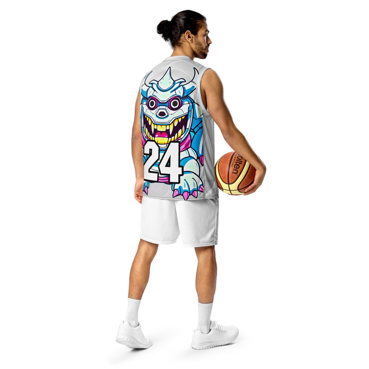 Kind Claw - Recycled unisex basketball jersey - Ivory Vortex Colorway