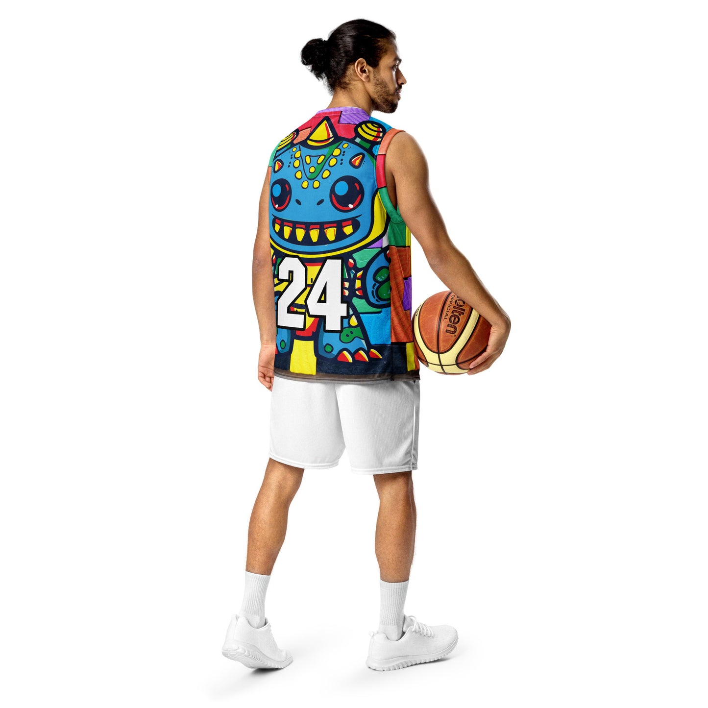 Zippy Zoid - Recycled unisex basketball jersey - Block Fusion Colorway