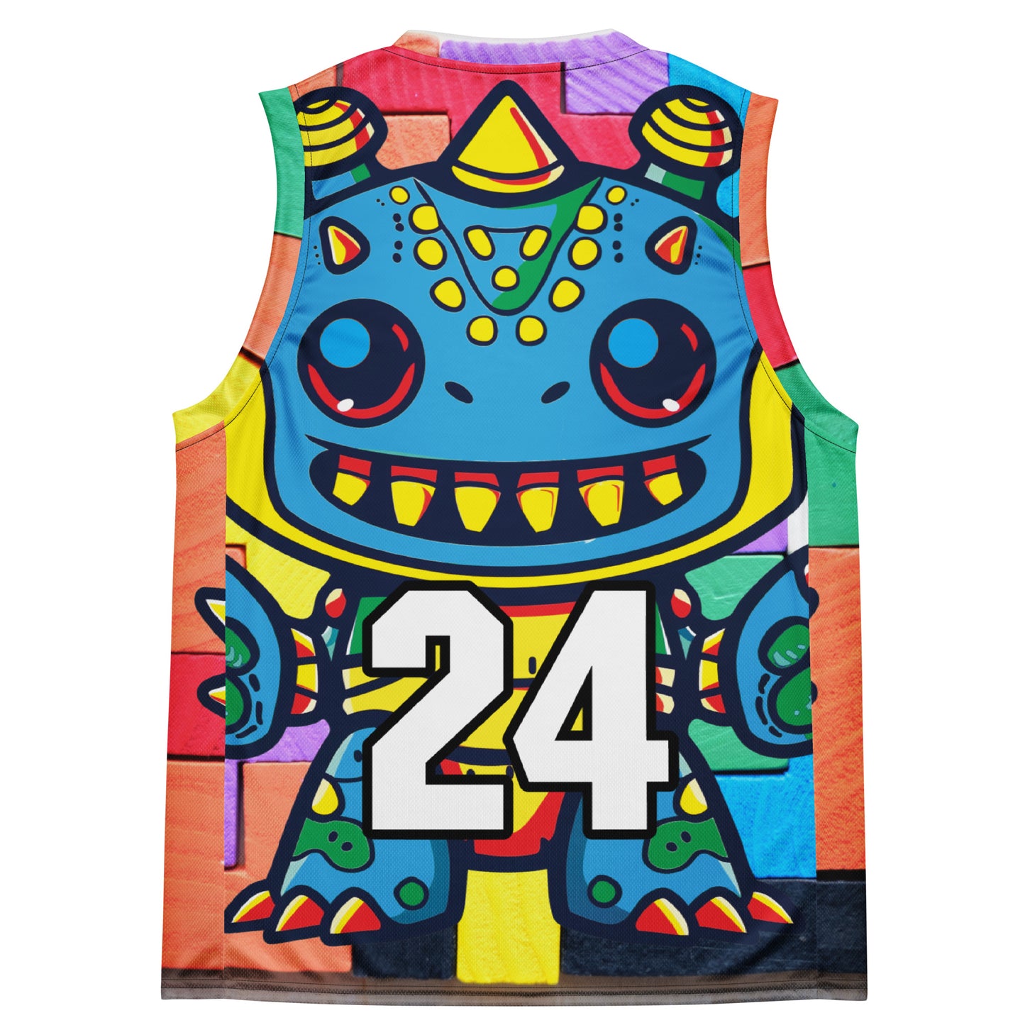 Zippy Zoid - Recycled unisex basketball jersey - Block Fusion Colorway