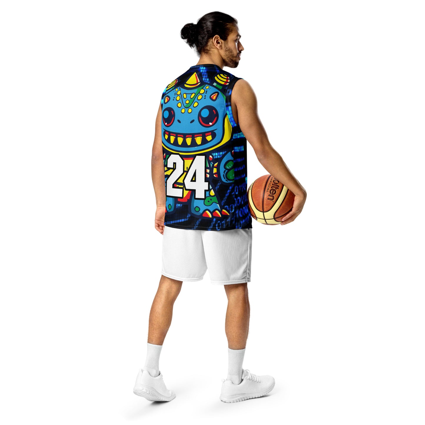 Zippy Zoid - Recycled unisex basketball jersey - Digital Pulse Colorway