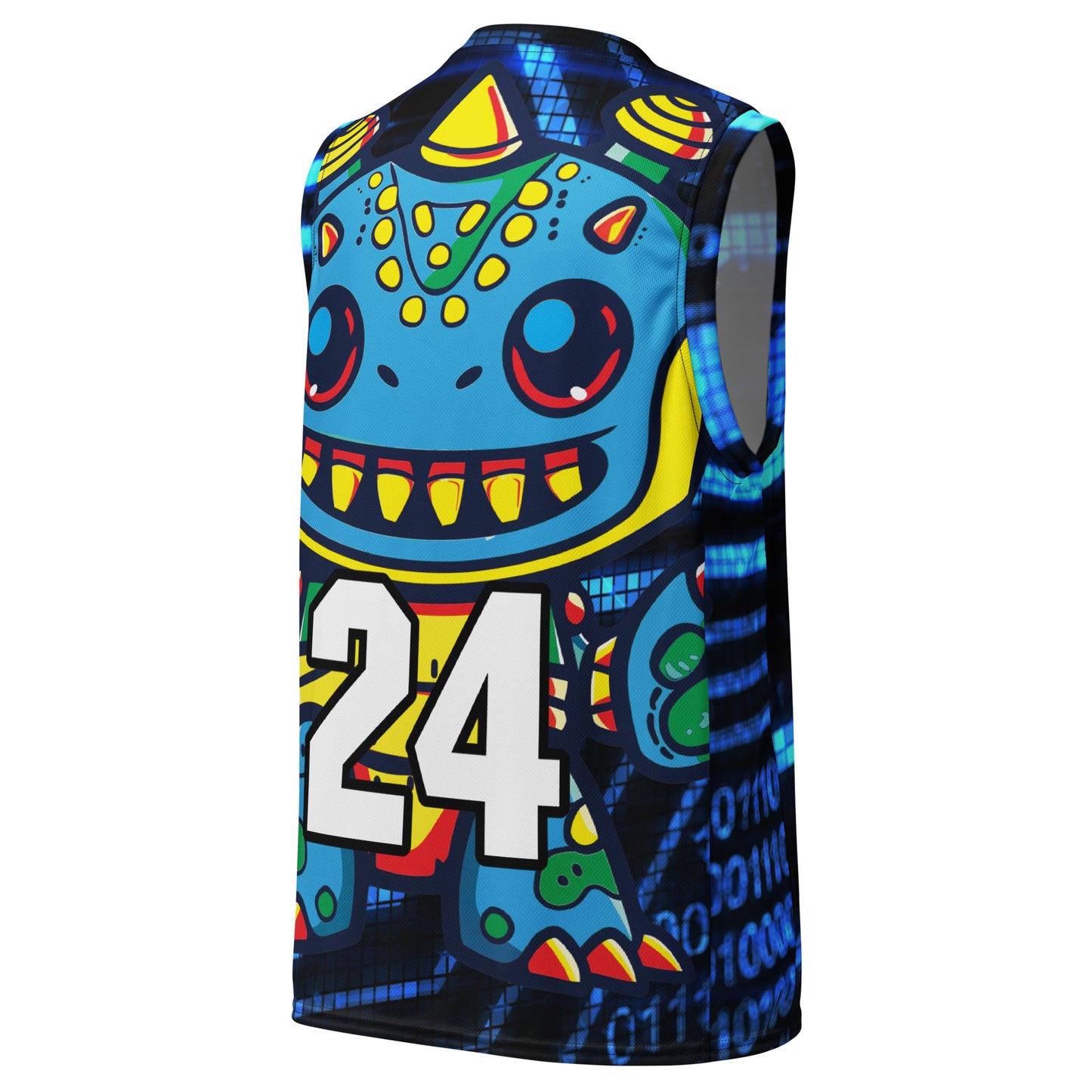 Zippy Zoid - Recycled unisex basketball jersey - Digital Pulse Colorway