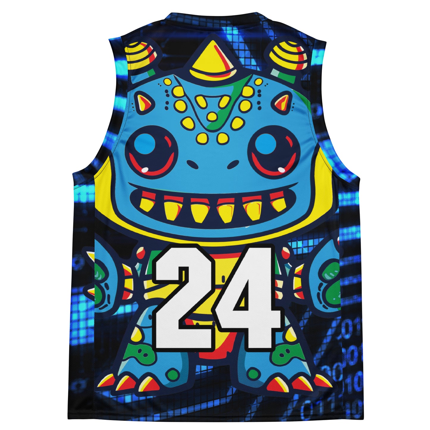 Zippy Zoid - Recycled unisex basketball jersey - Digital Pulse Colorway