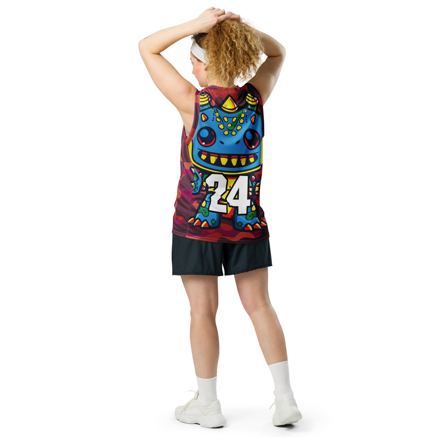 Zippy Zoid - Recycled unisex basketball jersey - Inferno Camo Colorway