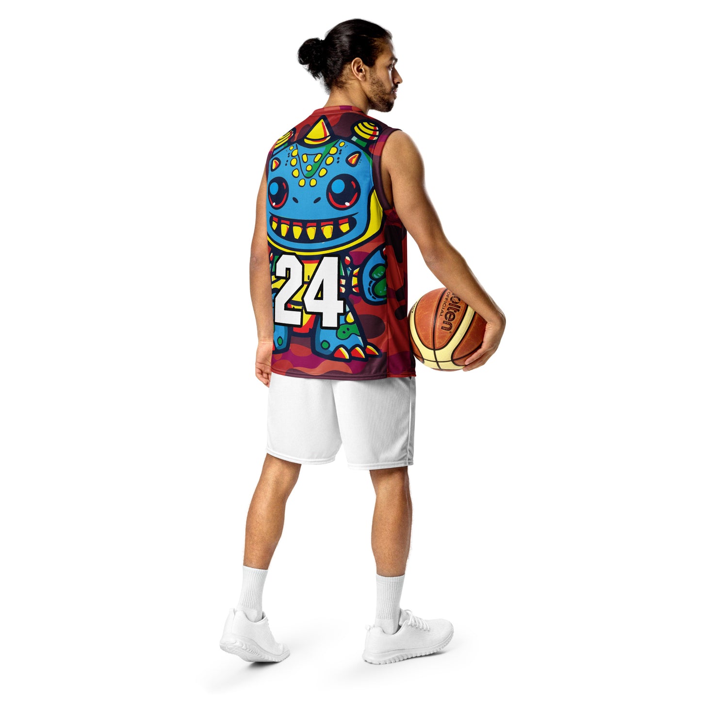 Zippy Zoid - Recycled unisex basketball jersey - Inferno Camo Colorway