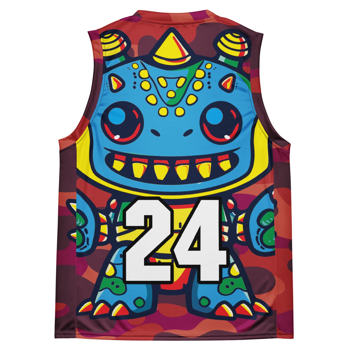 Zippy Zoid - Recycled unisex basketball jersey - Inferno Camo Colorway