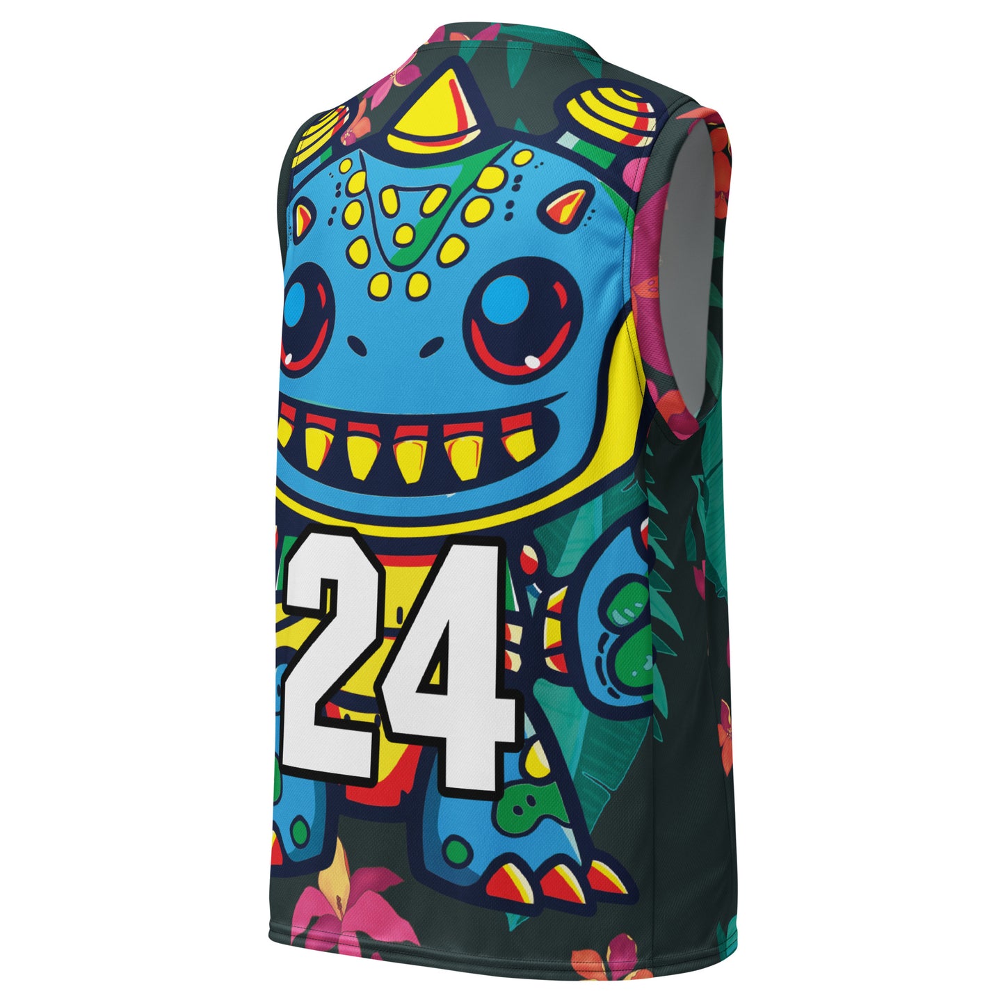 Zippy Zoid - Recycled unisex basketball jersey - Midnight Jungle Colorway