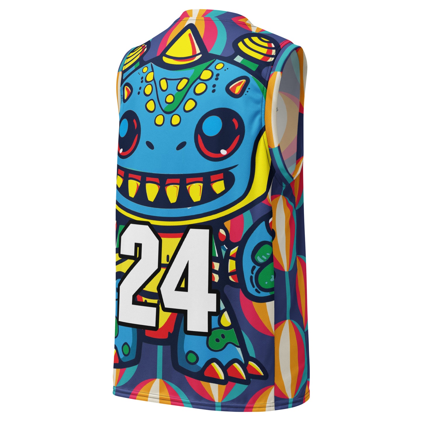 Zippy Zoid - Recycled unisex basketball jersey - Retro Carnival Colorway