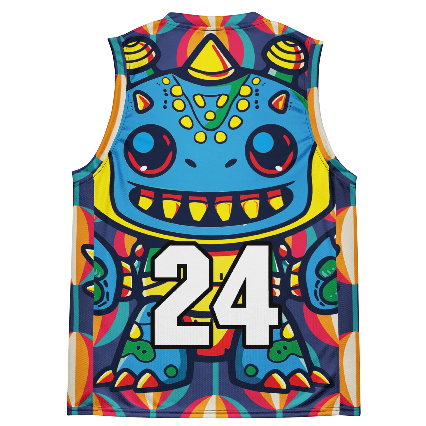 Zippy Zoid - Recycled unisex basketball jersey - Retro Carnival Colorway