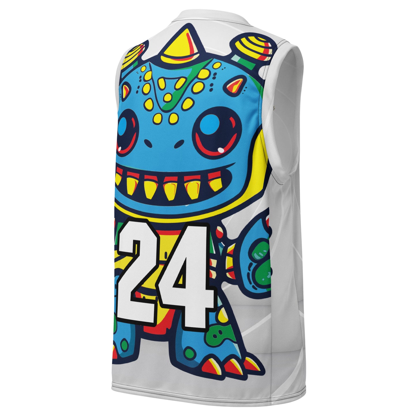 Zippy Zoid - Recycled unisex basketball jersey - Ivory Vortex Colorway