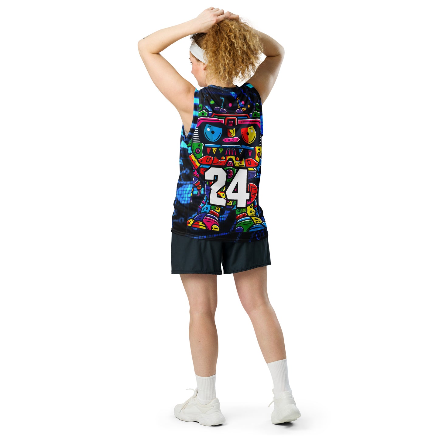 Robo Rebel - Recycled unisex basketball jersey - Digital Pulse Colorway