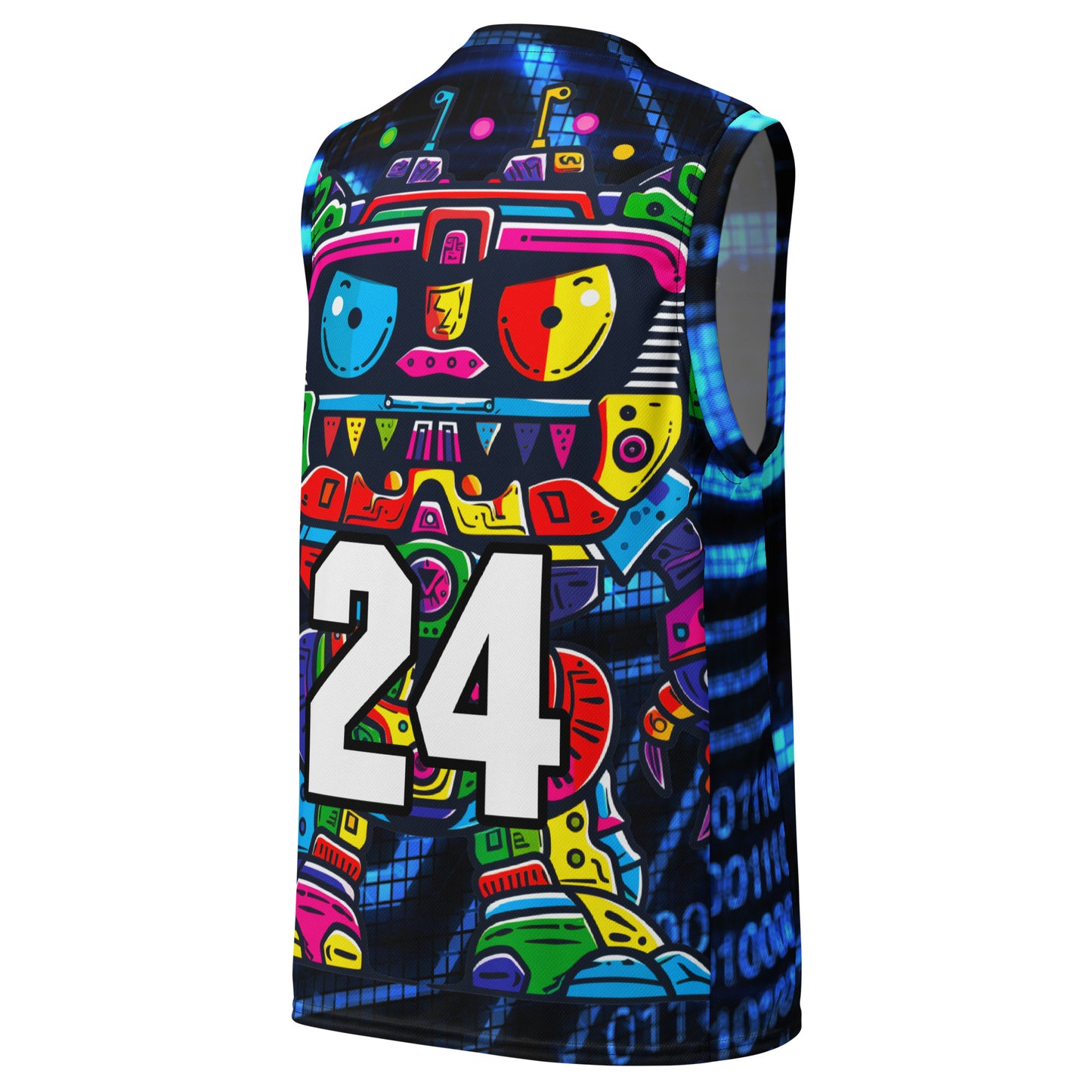 Robo Rebel - Recycled unisex basketball jersey - Digital Pulse Colorway