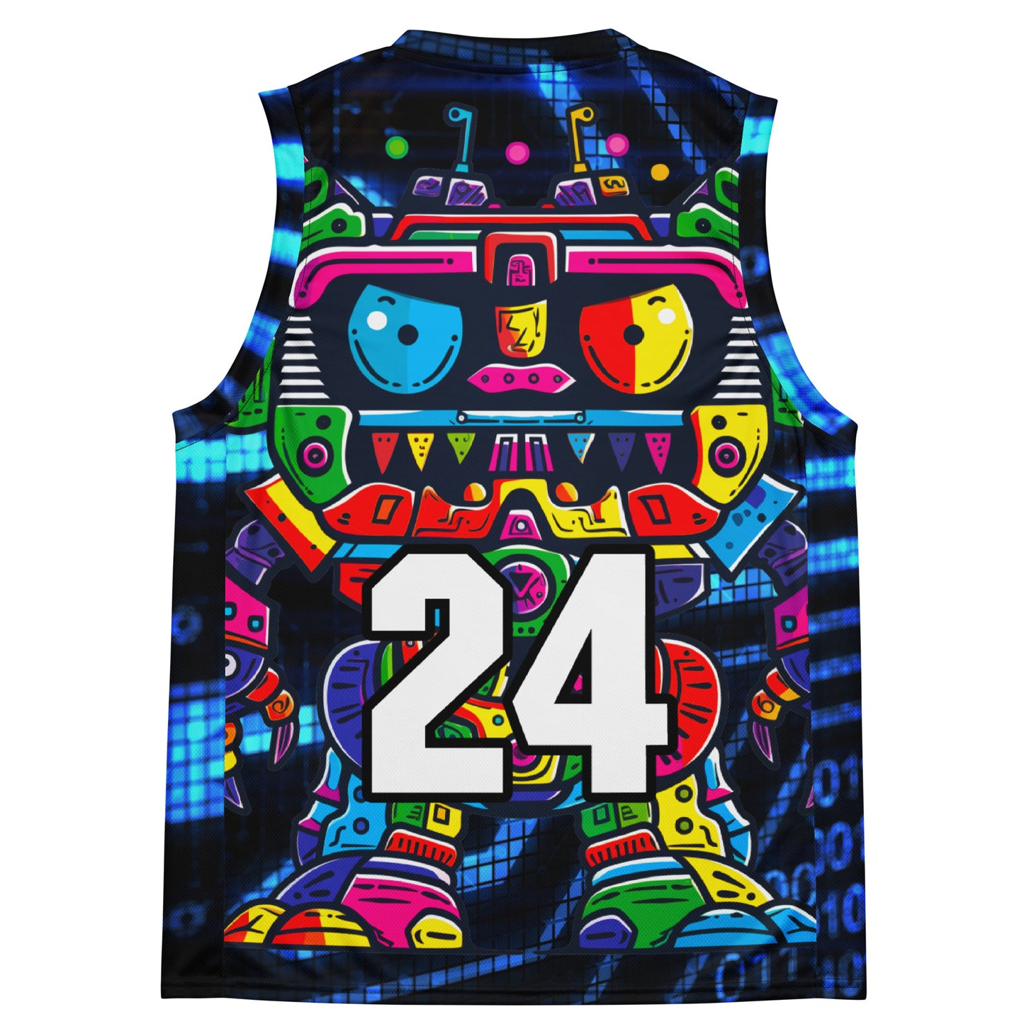 Robo Rebel - Recycled unisex basketball jersey - Digital Pulse Colorway