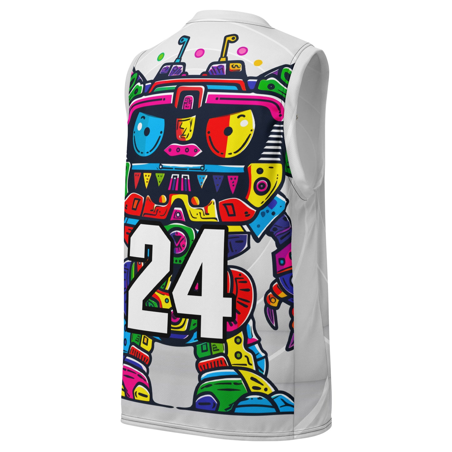 Robo Rebel - Recycled unisex basketball jersey - Ivory Vortex Colorway