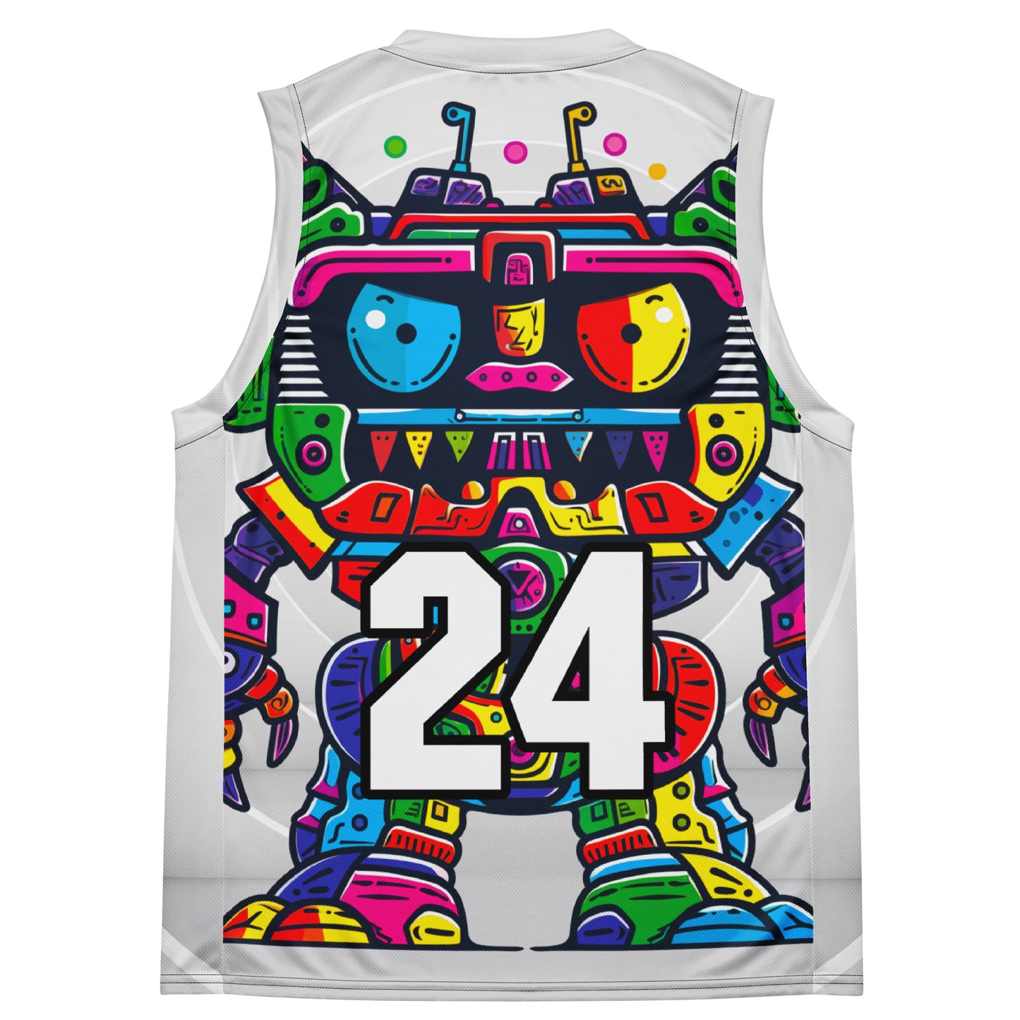 Robo Rebel - Recycled unisex basketball jersey - Ivory Vortex Colorway