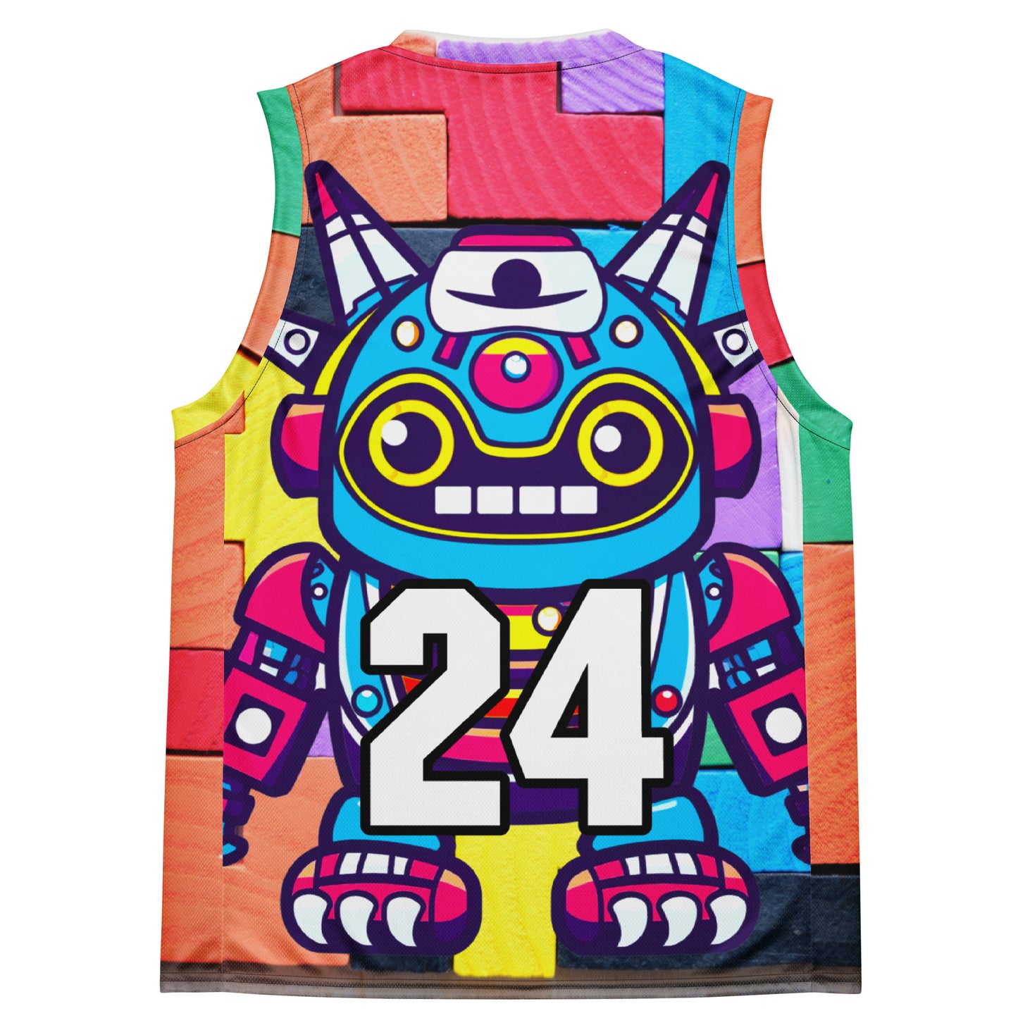 Techno Guardian - Recycled unisex basketball jersey - Block Fusion Colorway