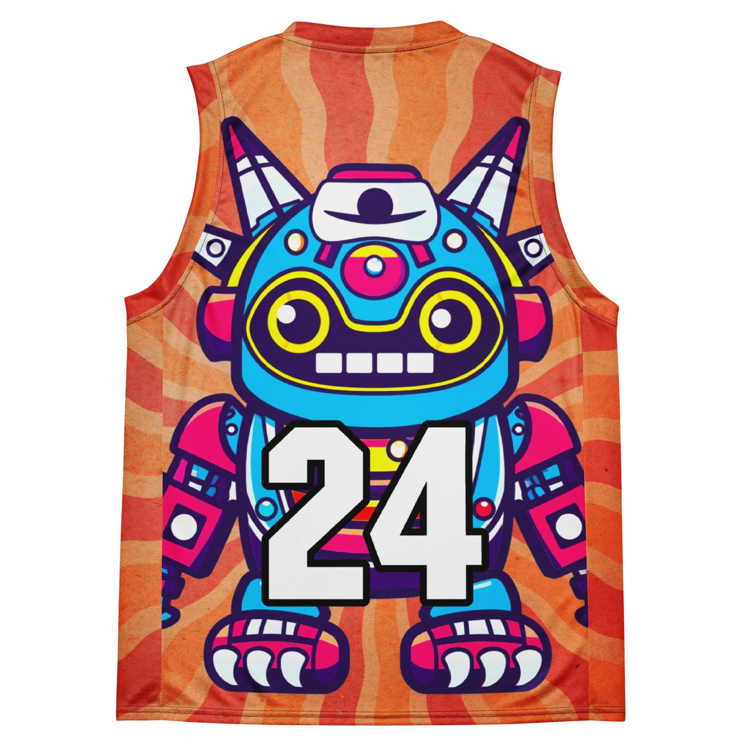 Techno Guardian - Recycled unisex basketball jersey - Solar Flare Colorway