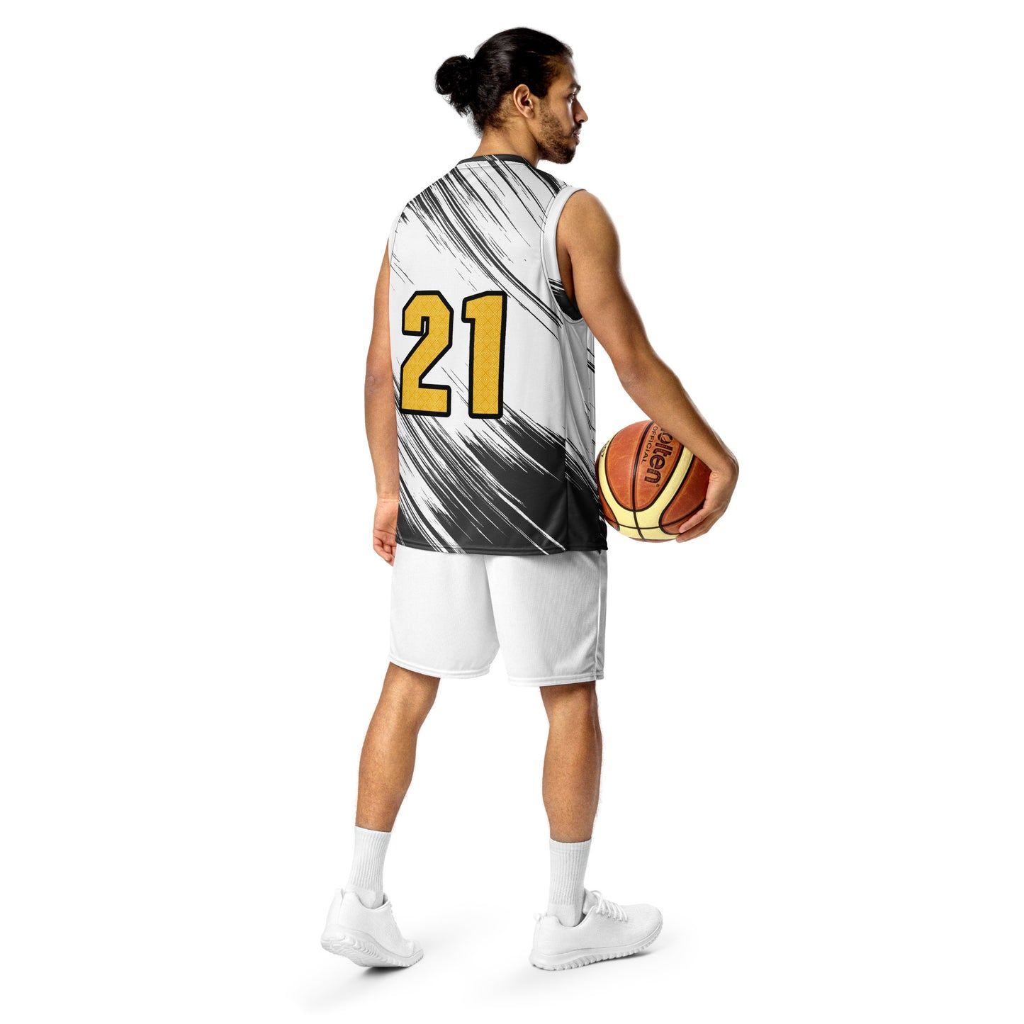 Bengal Brilliance - Recycled unisex basketball jersey - Abstract Black and White