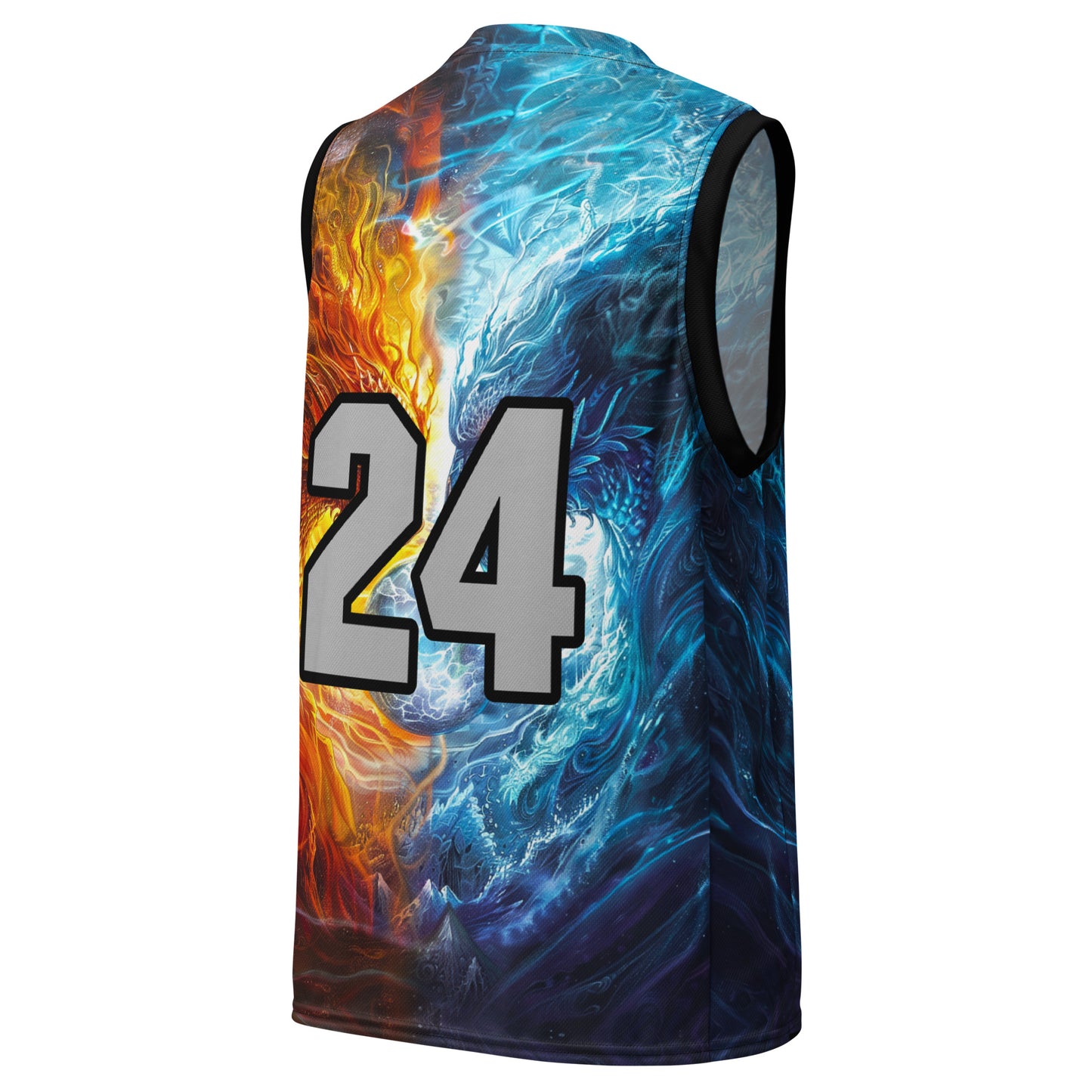 Equinox Harmony: Fire and Ice Guardians - Recycled unisex basketball jersey