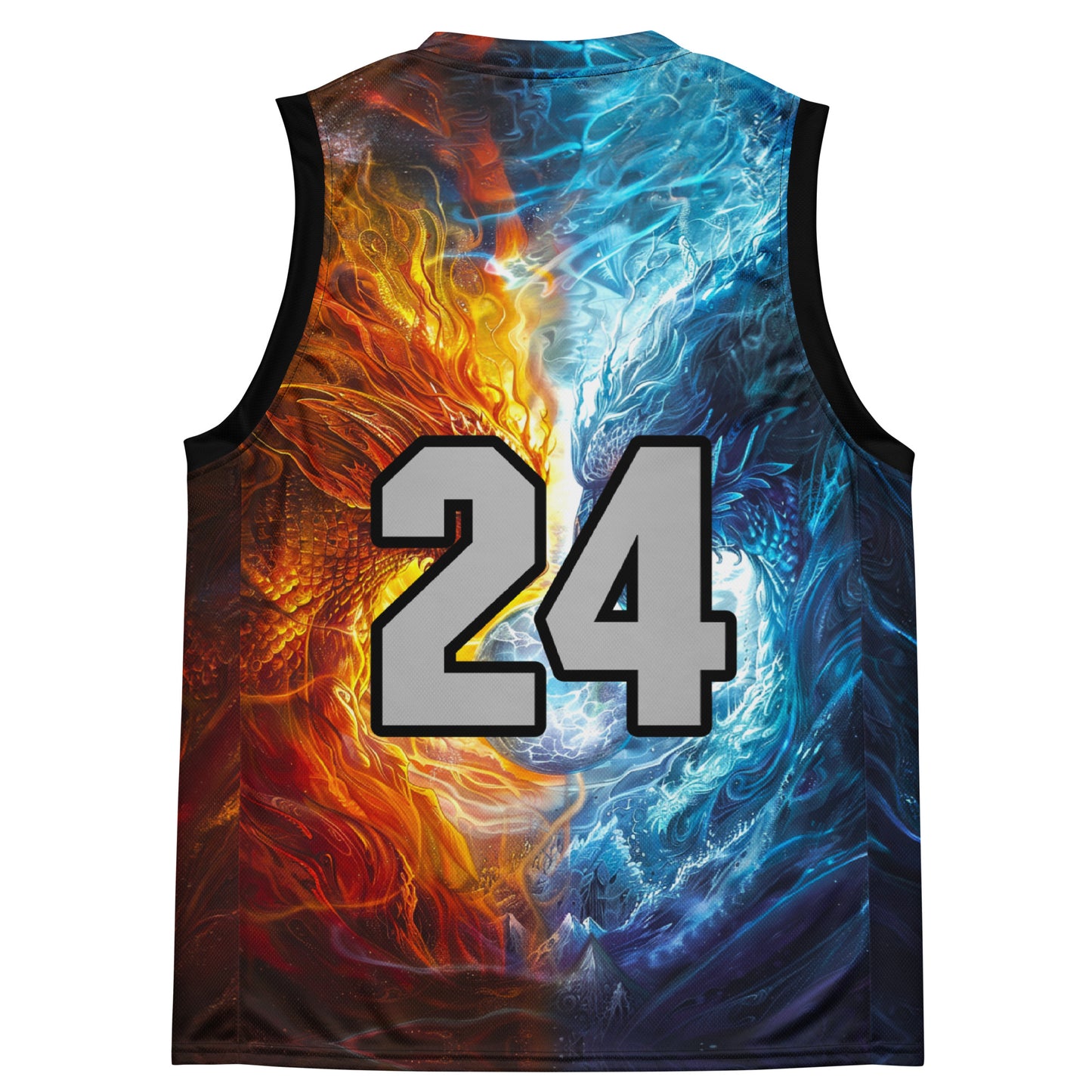 Equinox Harmony: Fire and Ice Guardians - Recycled unisex basketball jersey