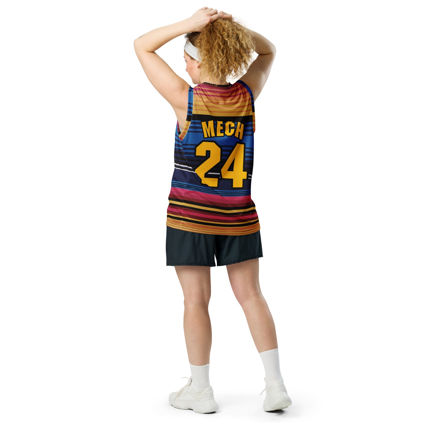 Mech Bushido Guardian - Recycled unisex basketball jersey - Neopolitan