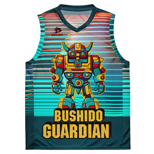 Mech Bushido Guardian - Recycled unisex basketball jersey - Neopolitan