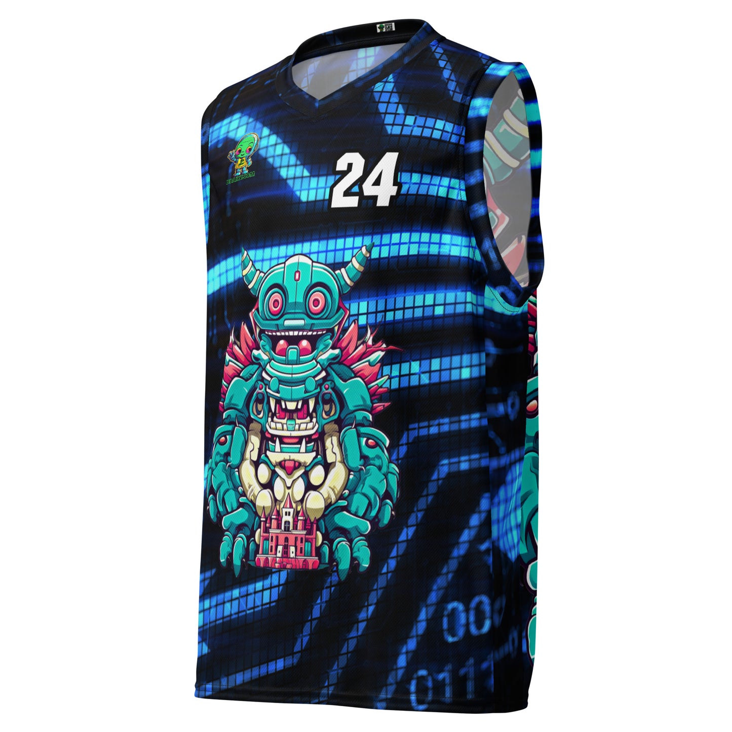 Toy Town Watchman - Recycled unisex basketball jersey - Digital Pulse Colorway