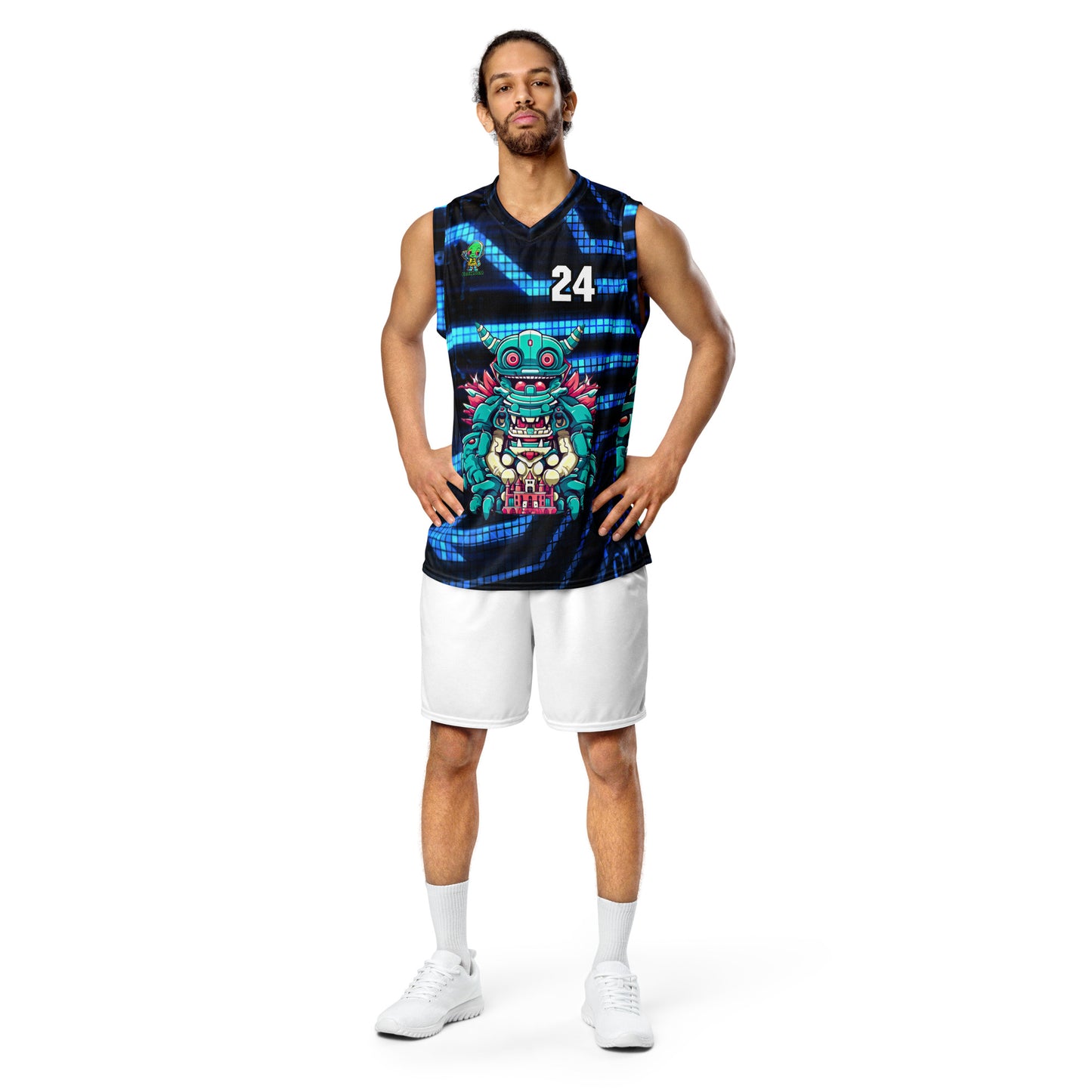 Toy Town Watchman - Recycled unisex basketball jersey - Digital Pulse Colorway