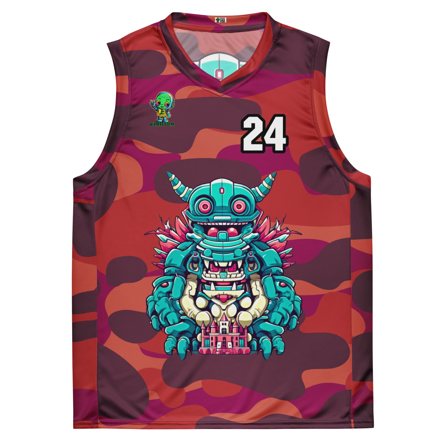 Toy Town Watchman - Recycled unisex basketball jersey - Inferno Camo Colorway