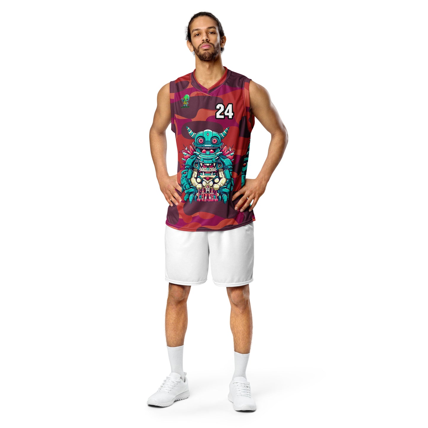 Toy Town Watchman - Recycled unisex basketball jersey - Inferno Camo Colorway