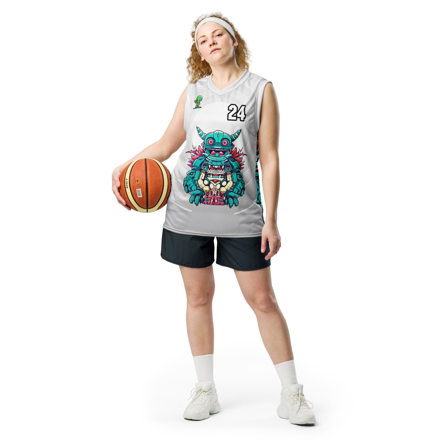 Toy Town Watchman - Recycled unisex basketball jersey - Ivory Vortex