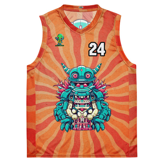 Toy Town Watchman - Recycled unisex basketball jersey - Solar Flare Colorway