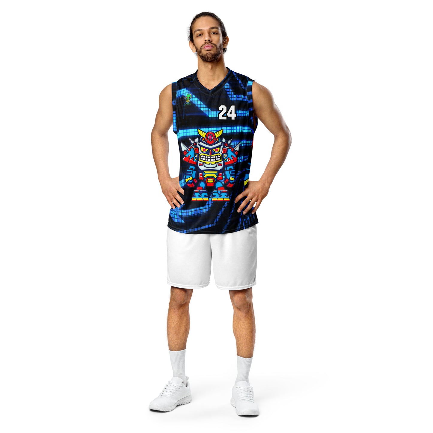 Robo Ranger - Recycled unisex basketball jersey - Digital Pulse