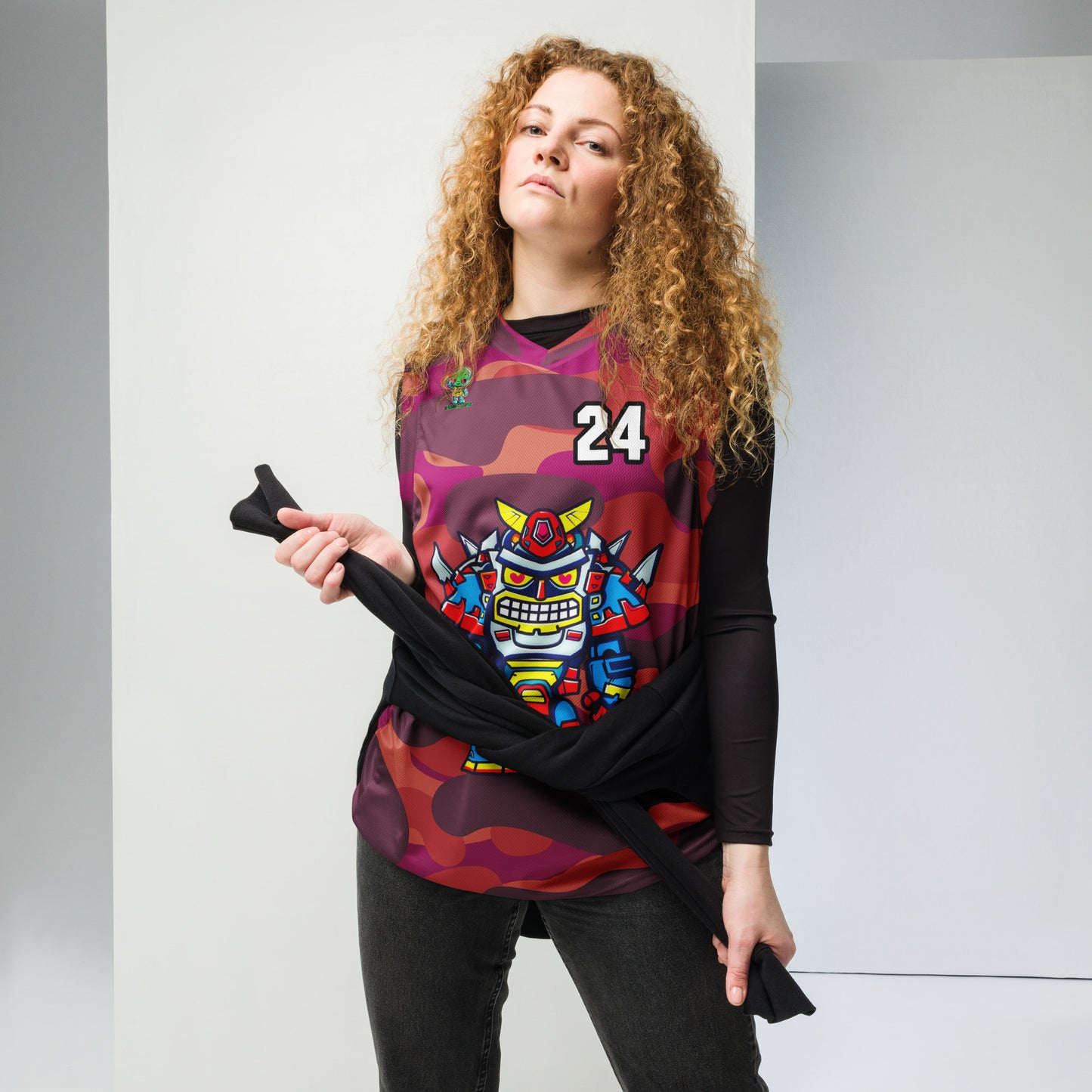 Robo Ranger - Recycled unisex basketball jersey - Inferno Camo