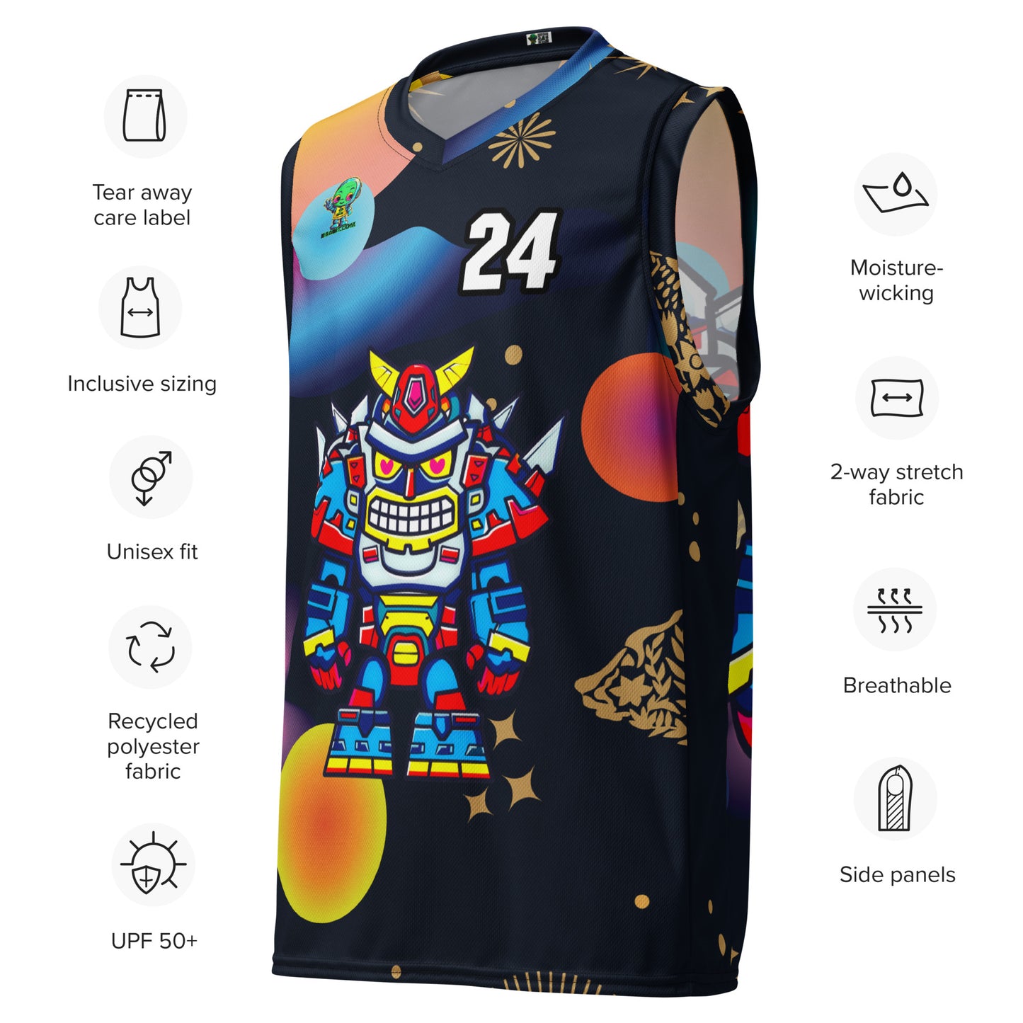 Robo Ranger - Recycled unisex basketball jersey - Nebula Night Colorway