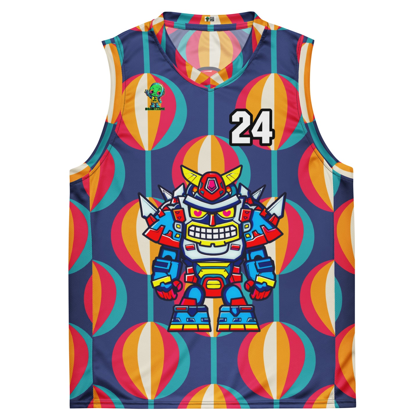 Robo Ranger - Recycled unisex basketball jersey - Retro Carnival Colorway