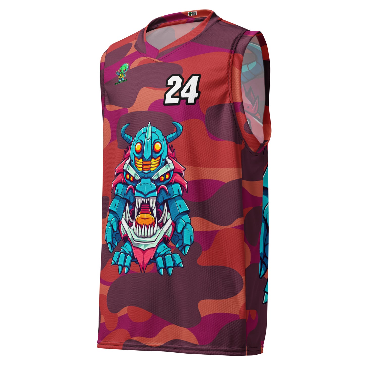 Rex the Reactor Watcher - Recycled unisex basketball jersey - Inferno Camo Colorway