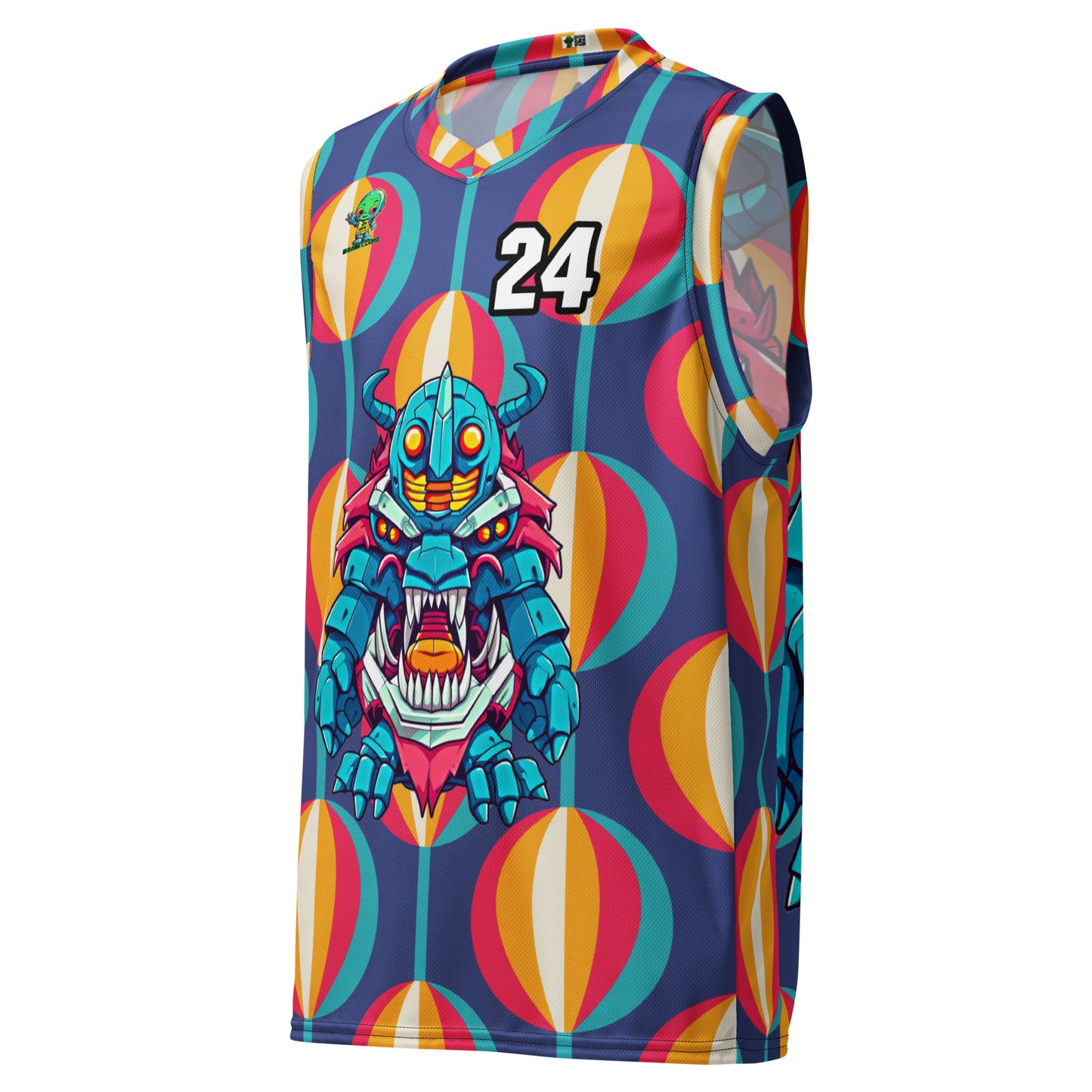 Rex the Reactor Watcher - Recycled unisex basketball jersey - Retro Carnival Colorway