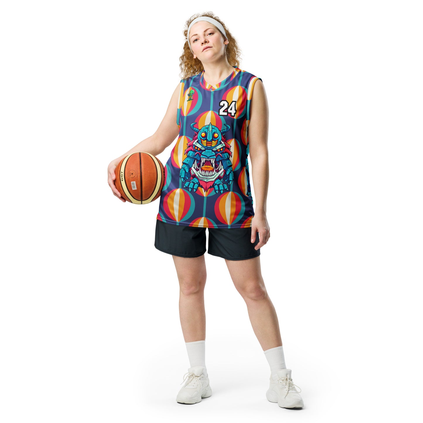 Rex the Reactor Watcher - Recycled unisex basketball jersey - Retro Carnival Colorway