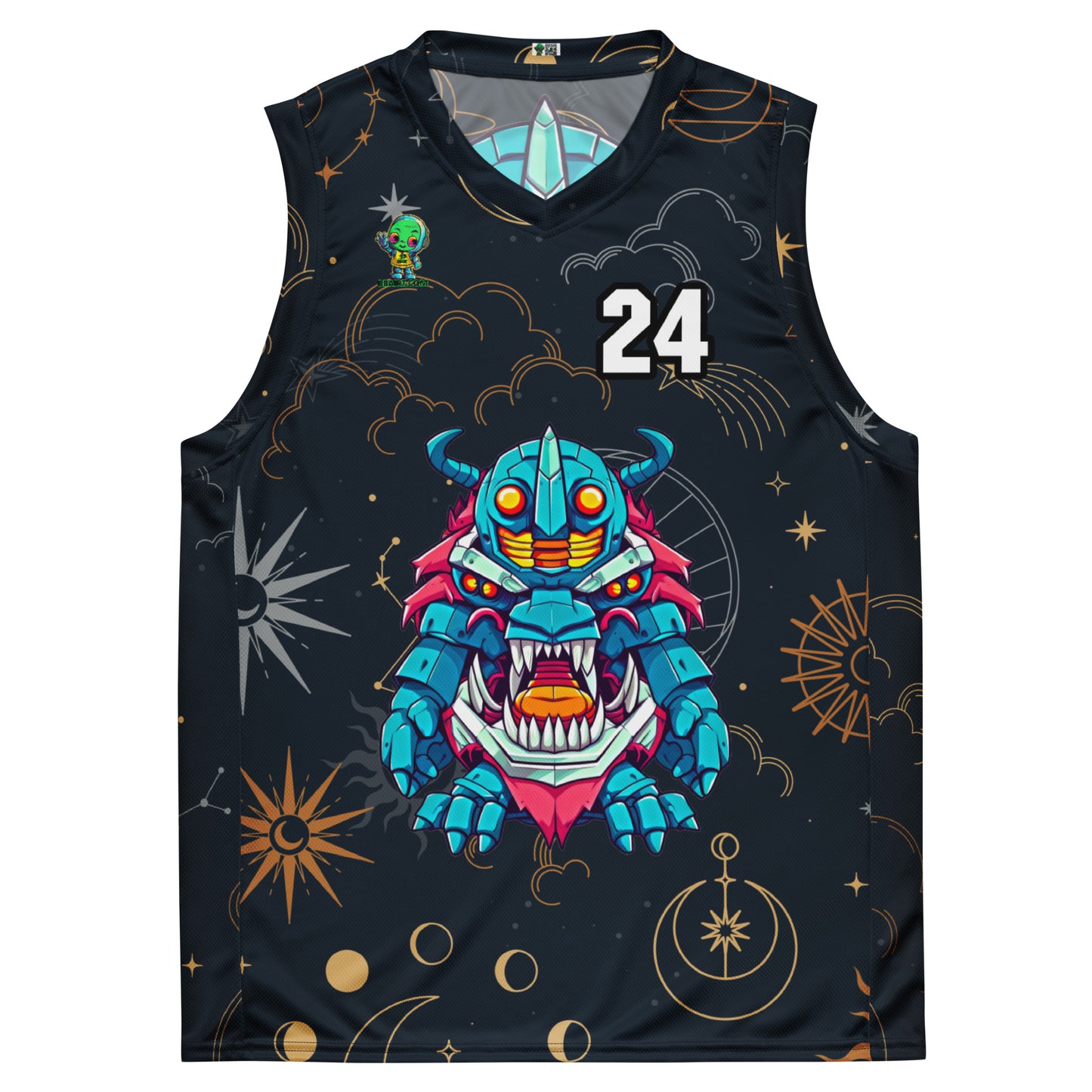 Rex the Reactor Watcher - Recycled unisex basketball jersey - Starry Odyssey Colorway