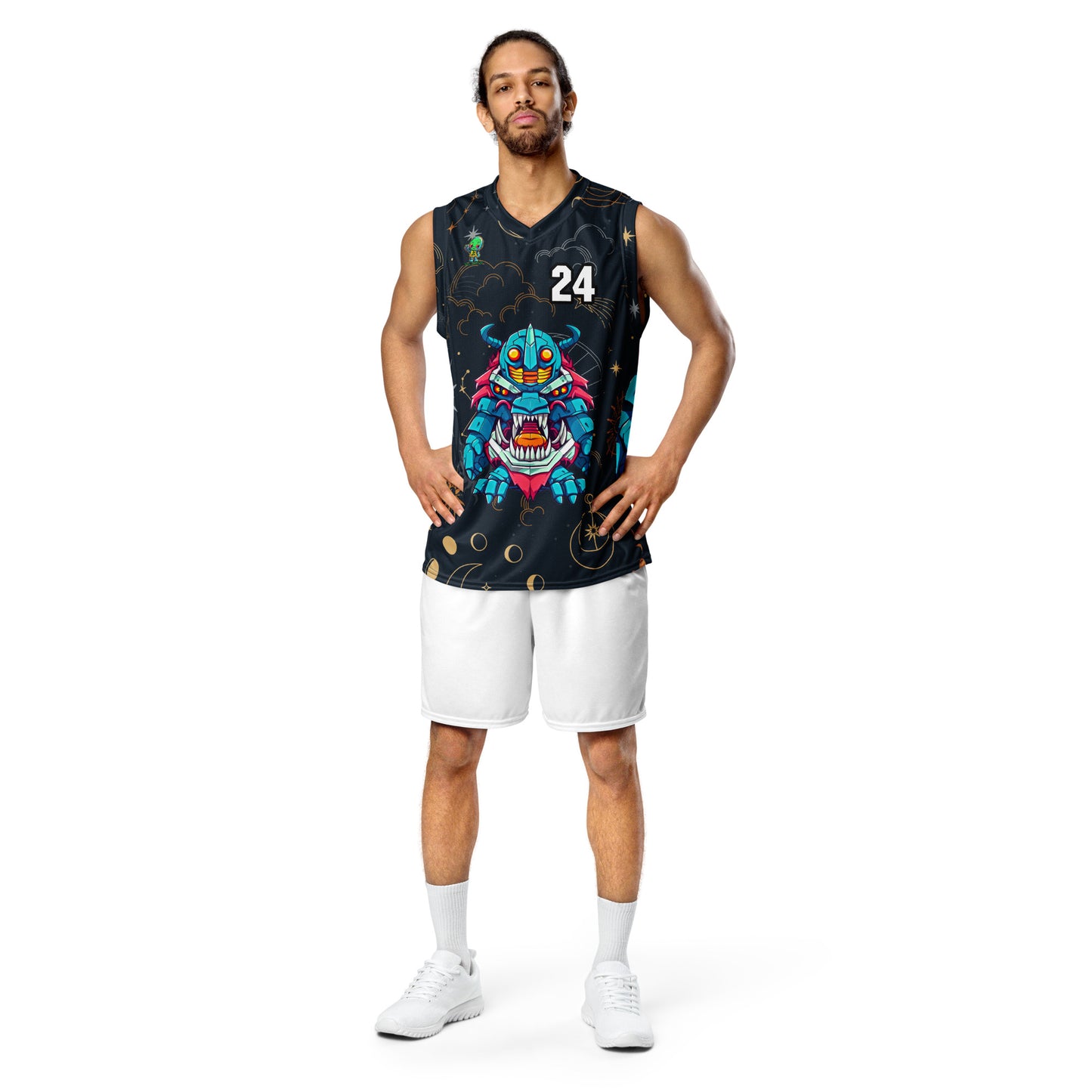 Rex the Reactor Watcher - Recycled unisex basketball jersey - Starry Odyssey Colorway