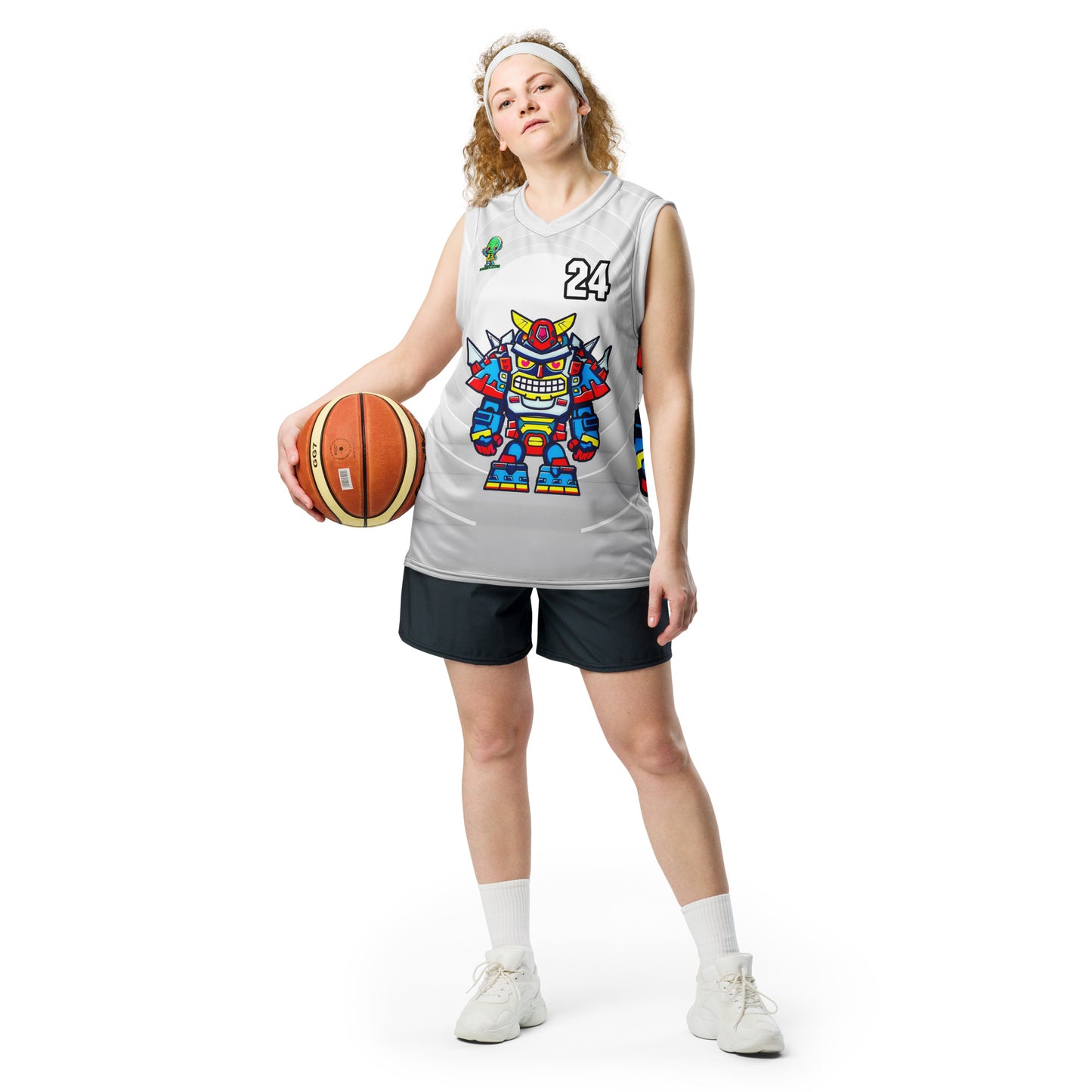 Robo Ranger - Recycled unisex basketball jersey - Ivory Vortex Colorway