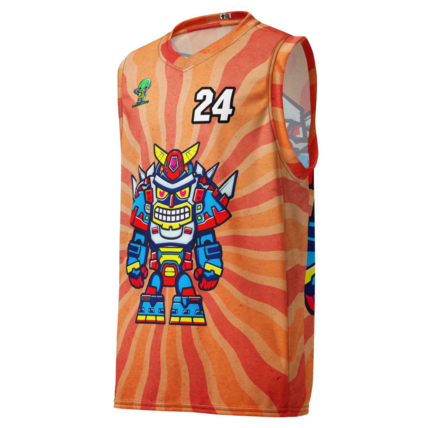 Robo Ranger - Recycled unisex basketball jersey - Solar Flare Colorway