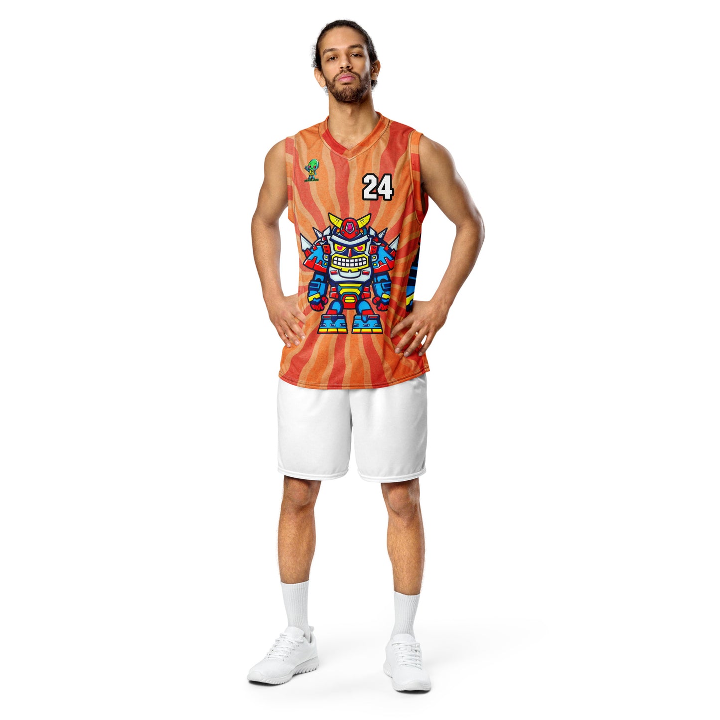 Robo Ranger - Recycled unisex basketball jersey - Solar Flare Colorway