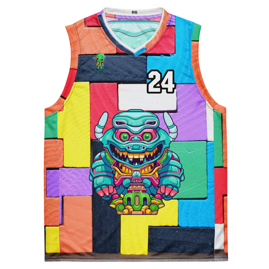 Astro Protector - Recycled unisex basketball jersey - Block Fusion Colorway
