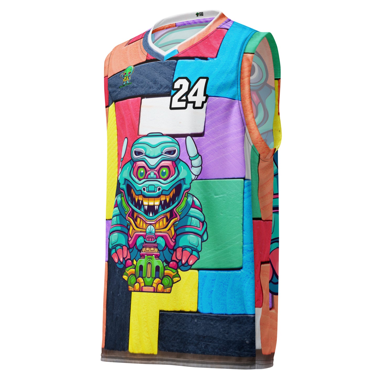 Astro Protector - Recycled unisex basketball jersey - Block Fusion Colorway