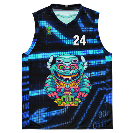 Astro Protector - Recycled unisex basketball jersey - Digital Pulse Colorway