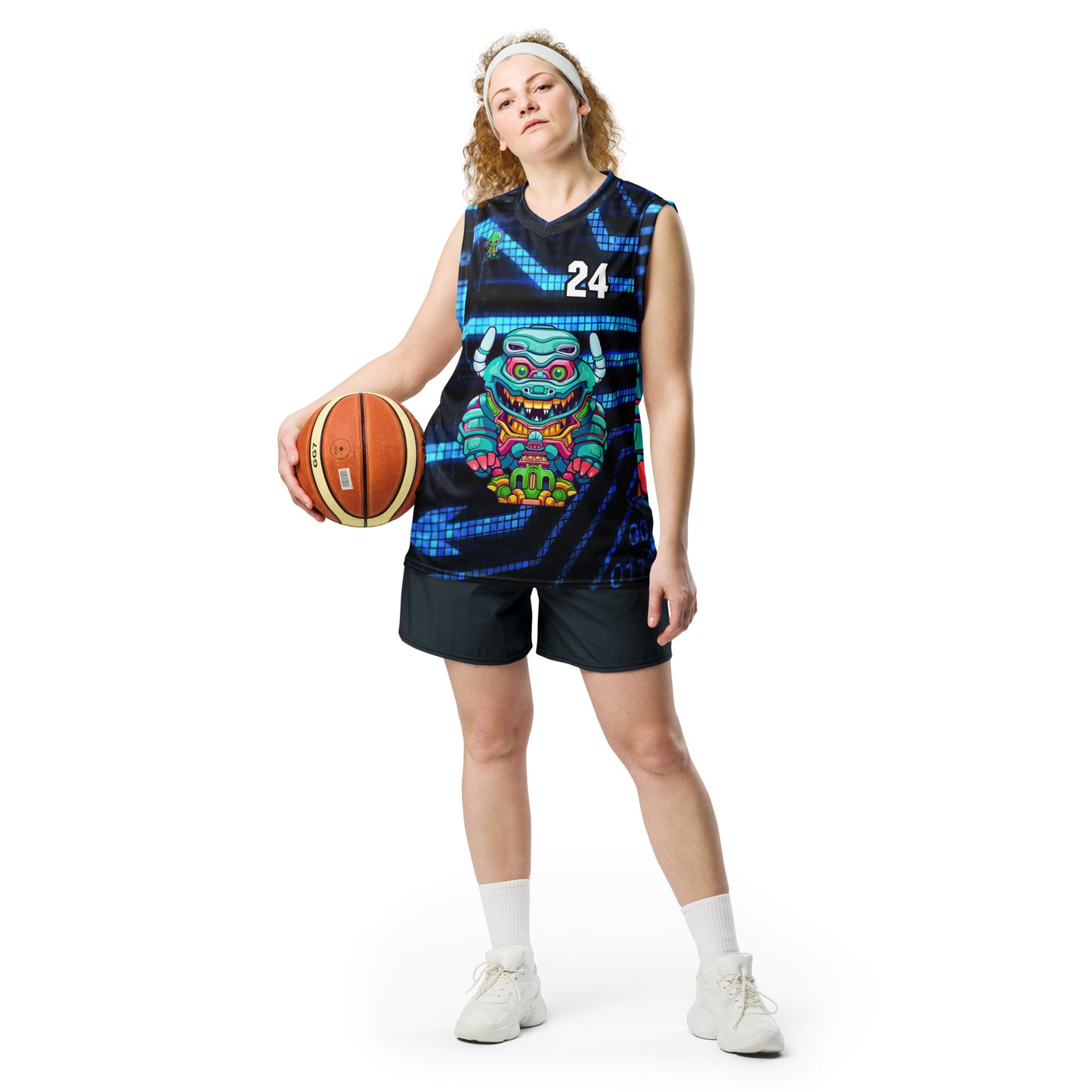 Astro Protector - Recycled unisex basketball jersey - Digital Pulse Colorway