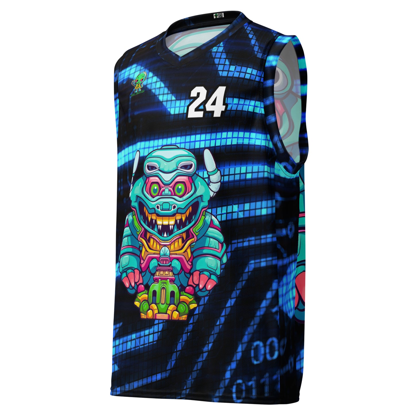 Astro Protector - Recycled unisex basketball jersey - Digital Pulse Colorway